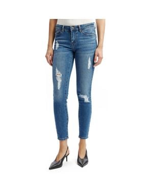Bardot Kate Low Rise Ripped Skinny Jeans - Blue