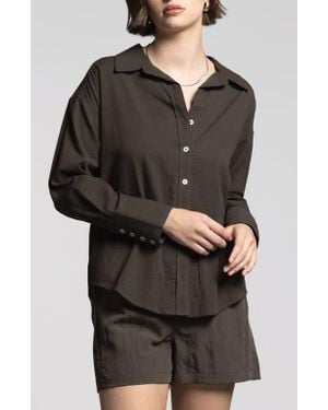 WEEKEND LOS ANGELES Maxime Stripe Button-Up Shirt - Black