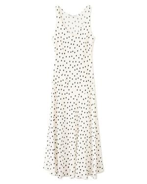 Mango Taby Polka Dot Sleeveless Dress - White
