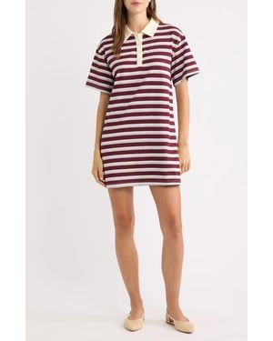 Petal & Pup Gordie Stripe Polo Dress - Red