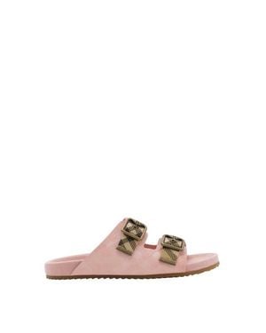 Burberry Raffia-Effect Urchin Sandals - Pink