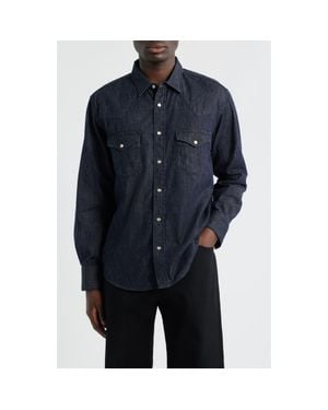 Edwin Denim Western Button-Up Shirt - Blue