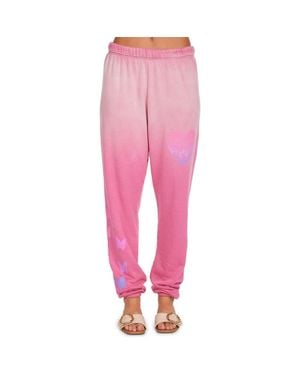 Lauren Moshi Nika Ombre Butterfly Heart Sweatpants - Pink