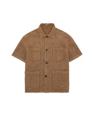 Fortela Bohem Linen Short Sleeve Shirt - Brown