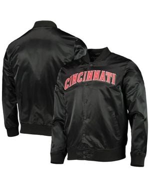 Pro Standard Cincinnati Reds Wordmark Satin Full-Snap Jacket - Black