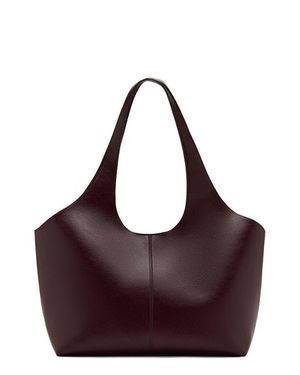 Mango Large Faux Leather Shopper Tote - Purple
