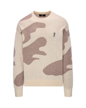 EASTSIDE GOLF Camo Crewneck Golf Sweater - Natural