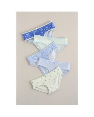 Nordstrom Kids' Assorted 5-Pack Stretch Cotton Hipster Briefs - Blue