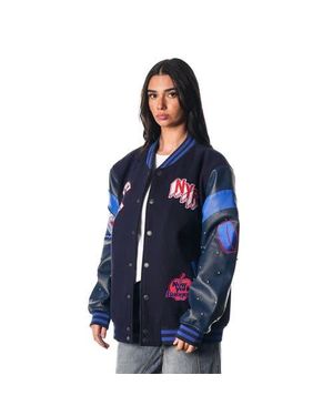 The Wild Collective New York Rangers Full-Snap Varsity Jacket - Blue