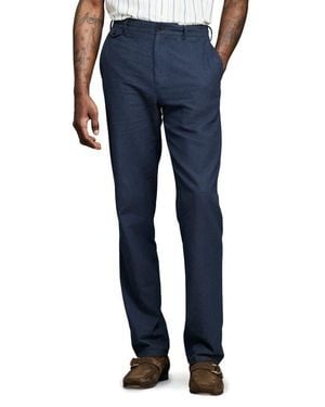 Billy Reid Flat Front Linen & Cotton Pants - Blue