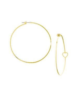 Marlyn Schiff Heart Hoop Earrings - Metallic