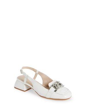 Wonders Chain Detail Slingback Pump - White