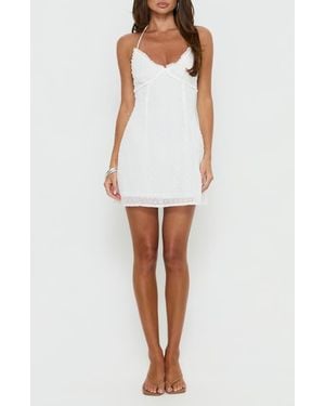 Princess Polly Angel Antics Halter Minidress - White
