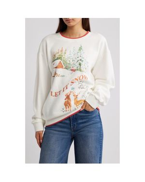 GOLDEN HOUR Let It Snow Graphic Sweatshirt - White