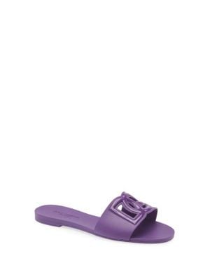Dolce & Gabbana Cut-Out Dg Rubber Sandals - Purple