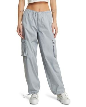 PacSun Stretch Cotton Cargo Parachute Pants - Blue