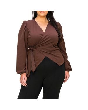 L I V D Yelena Wrap Top - Brown