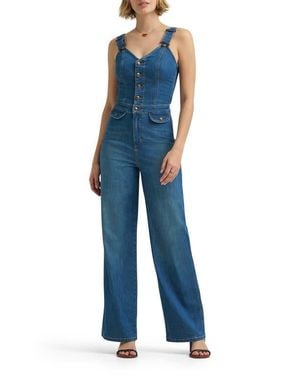 Lee Jeans Cutout Denim Jumpsuit - Blue