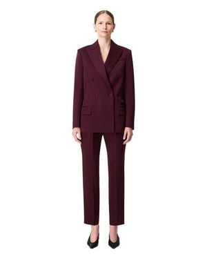 Another Tomorrow Relaxed Double Breasted Jacket - Red