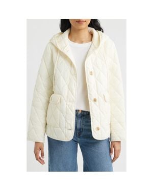 Bernardo Diamond Quilted Hooded Liner Jacket - Natural