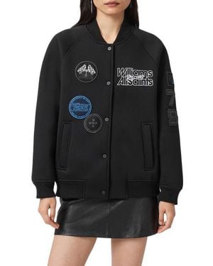 AllSaints Nico Cotton Blend Bomber Jacket - Black