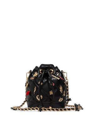 ALDO Romalovee Diamond Quilted Faux Leather Bucket Bag - Black