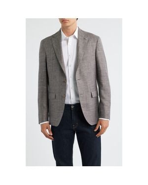 Jack Victor Midland Contemporary Fit Slub Wool & Silk Blend Mélange Sport Coat - Gray