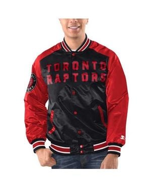 Starter Toronto Raptors Renegade Satin Full-Snap Varsity Jacket - Red