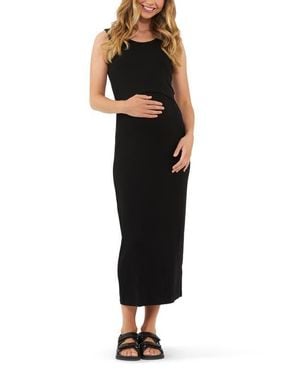 Ripe Maternity Rib Maxi Nursing Dress - Black