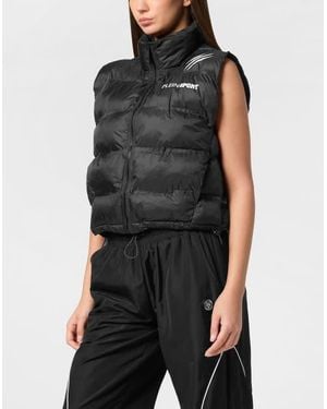 Philipp Plein Reversible Lightweight Padded Vest Scratch Comfort - Black