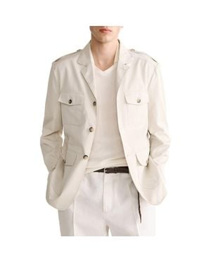 Mango Slim Fit Cotton Jacket - Natural