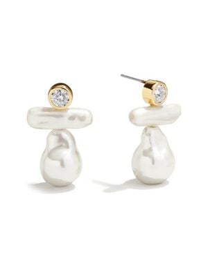 BaubleBar Josephine Faux Drop Earrings - Natural