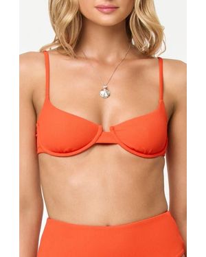 LSPACE Belle Underwire Jacquard Bikini Top - Orange