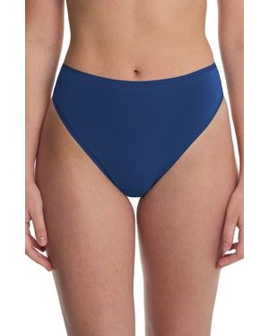 Natori Bliss Bare Cotton High Cut Briefs - Blue