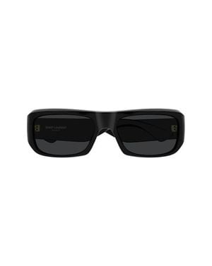 Saint Laurent Sl 869 57Mm Polarized Rectangular Sunglasses - Black