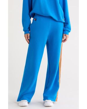 Aviator Nation 5-Stripe Wide Leg Sweatpants - Blue