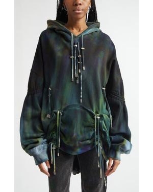 Collina Strada Mohawk Burst Cotton Hoodie - Black