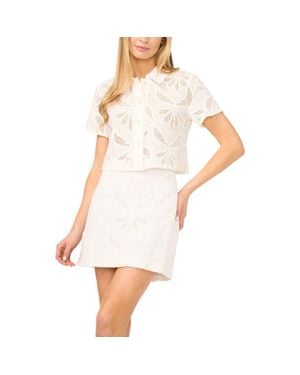 Ted Baker Liz Broderie Anglaise Cotton Button-Up Top - White