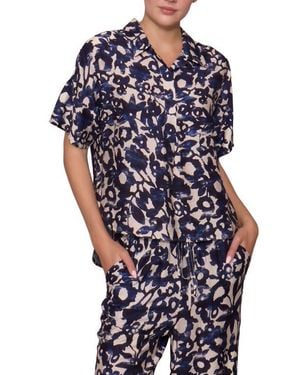 MELLODAY Easy Woven Pullover Shirt - Blue