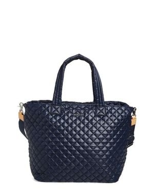 MZ Wallace Large Metro Deluxe Quilted Nylon Tote - Blue