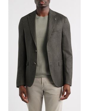 Jack Victor Midland Contemporary Fit Wool Blend Herringbone Sport Coat - Black