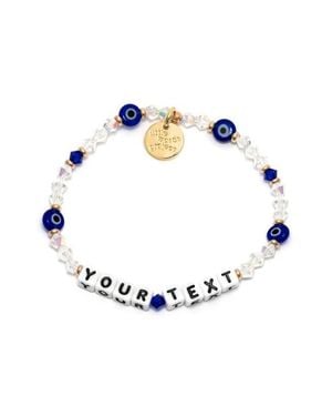 Little Words Project Evil Eye Custom Beaded Stretch Bracelet - Blue