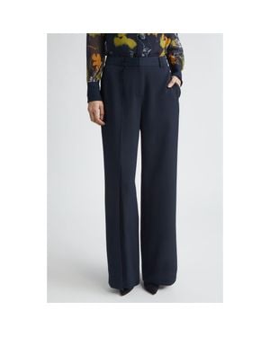 Jason Wu Pintuck Straight Leg Cady Pants - Blue