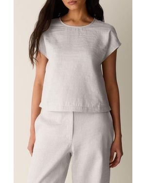 Eileen Fisher Linen Blend Square Top - Multicolor