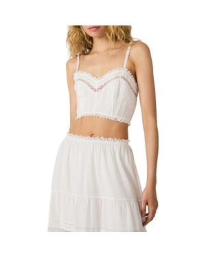 Steve Madden Elisse Crop Camisole - White
