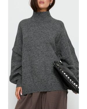 Princess Polly Patrizia Turtleneck Sweater - Gray