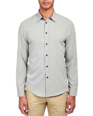 Brooklyn Brigade Slim Fit Solid 4-Way Stretch Performance Long Sleeve Shirt - Gray