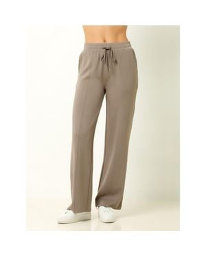 Single Stitch Ultra Soft Wide Leg Pant - Natural