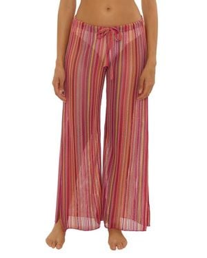 Becca Seaside Side Slit Cover-Up Pants - Red