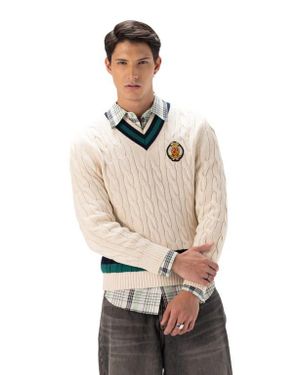 Members Only Cable Knit Cricket Sweater - Natural